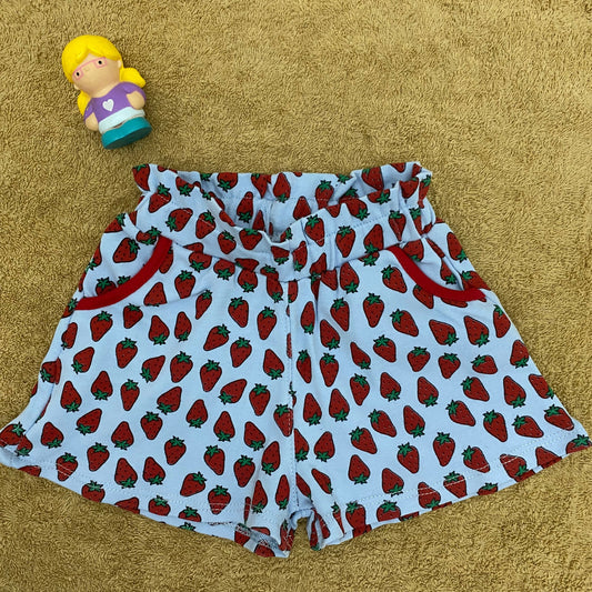 Blue Girls Shorts Strawberry